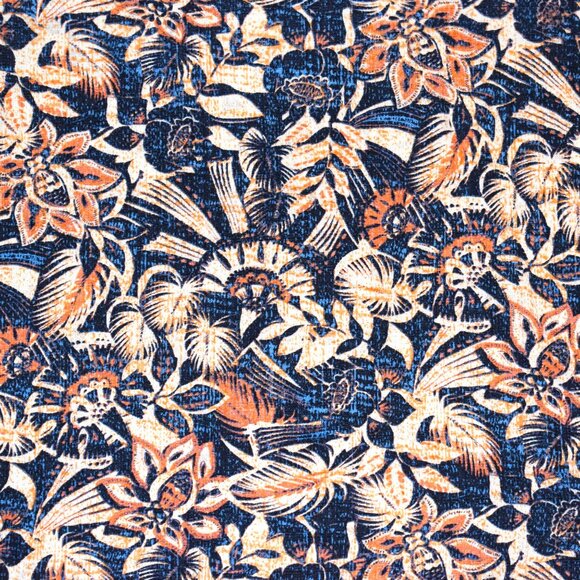 Tommy Bahama Blue Floral Print Silk Short Sleeve Button Front Shirt Sz XL - Picture 3 of 4